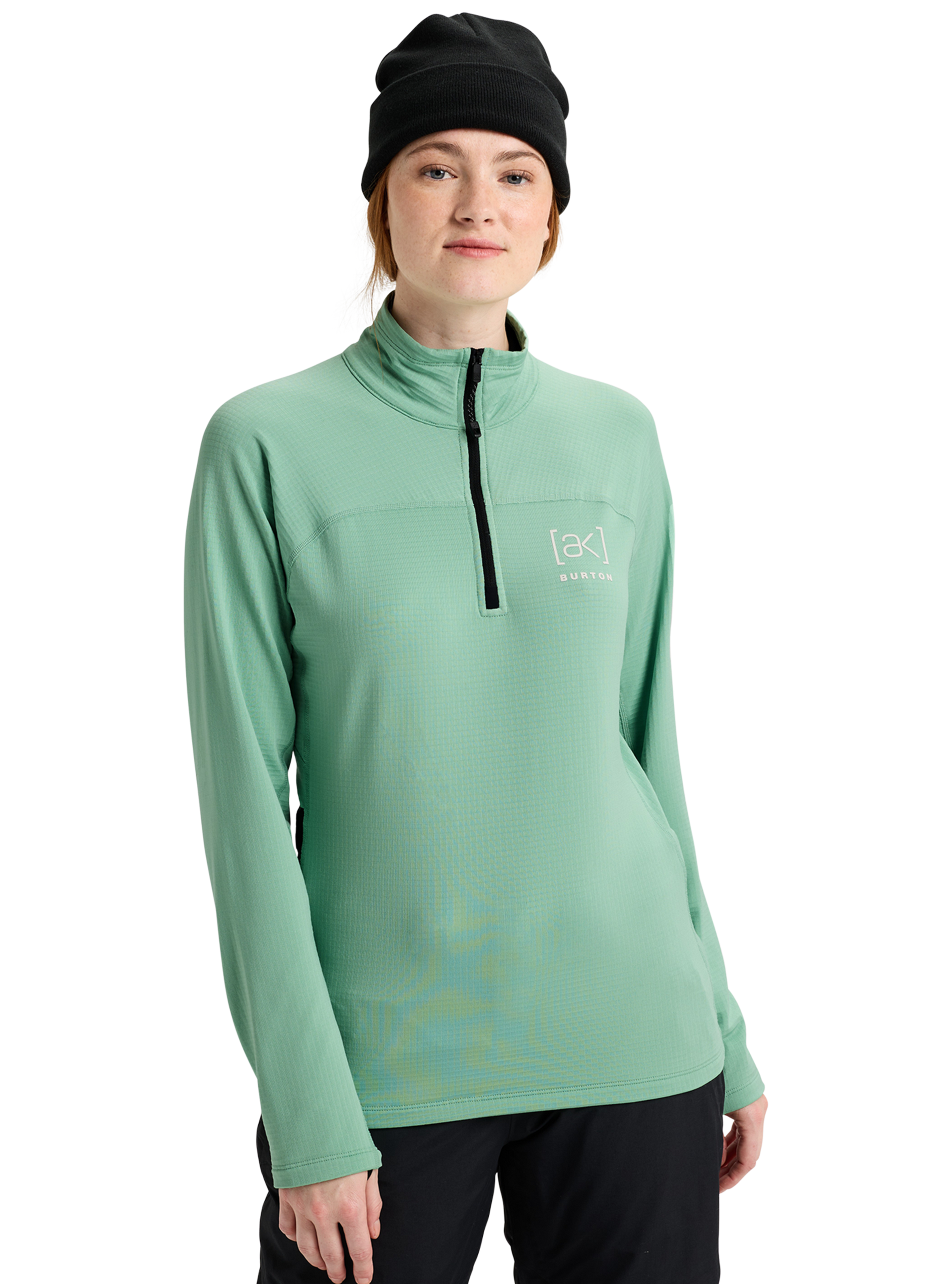 Product image of Women's Burton [ak] Helium Grid Quarter-Zip Fleece[Variant:Soft Sage]