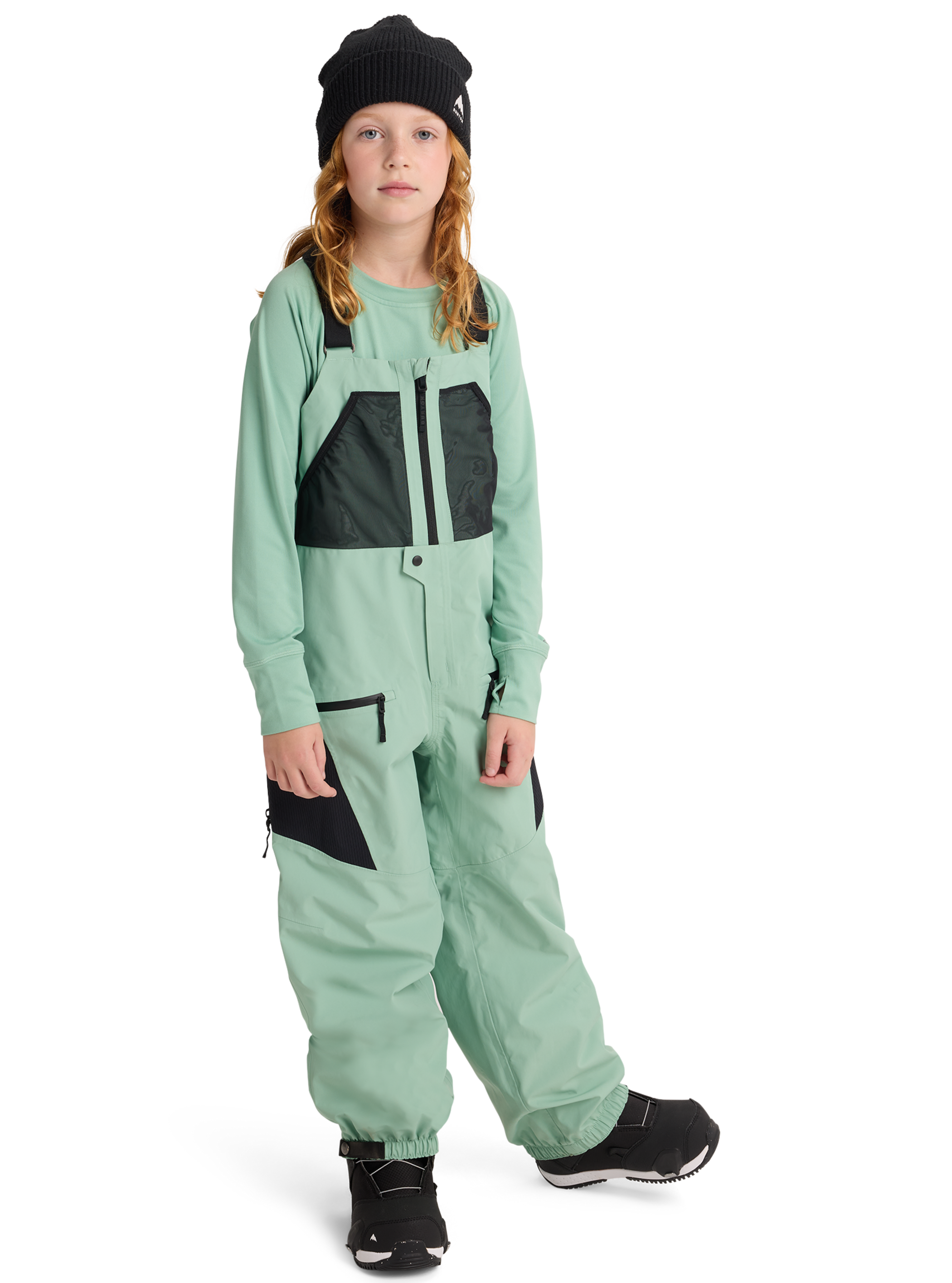 Product image of Kids' Burton Outbeam 3L Bib Pants[Variant:Soft Sage / True Black]