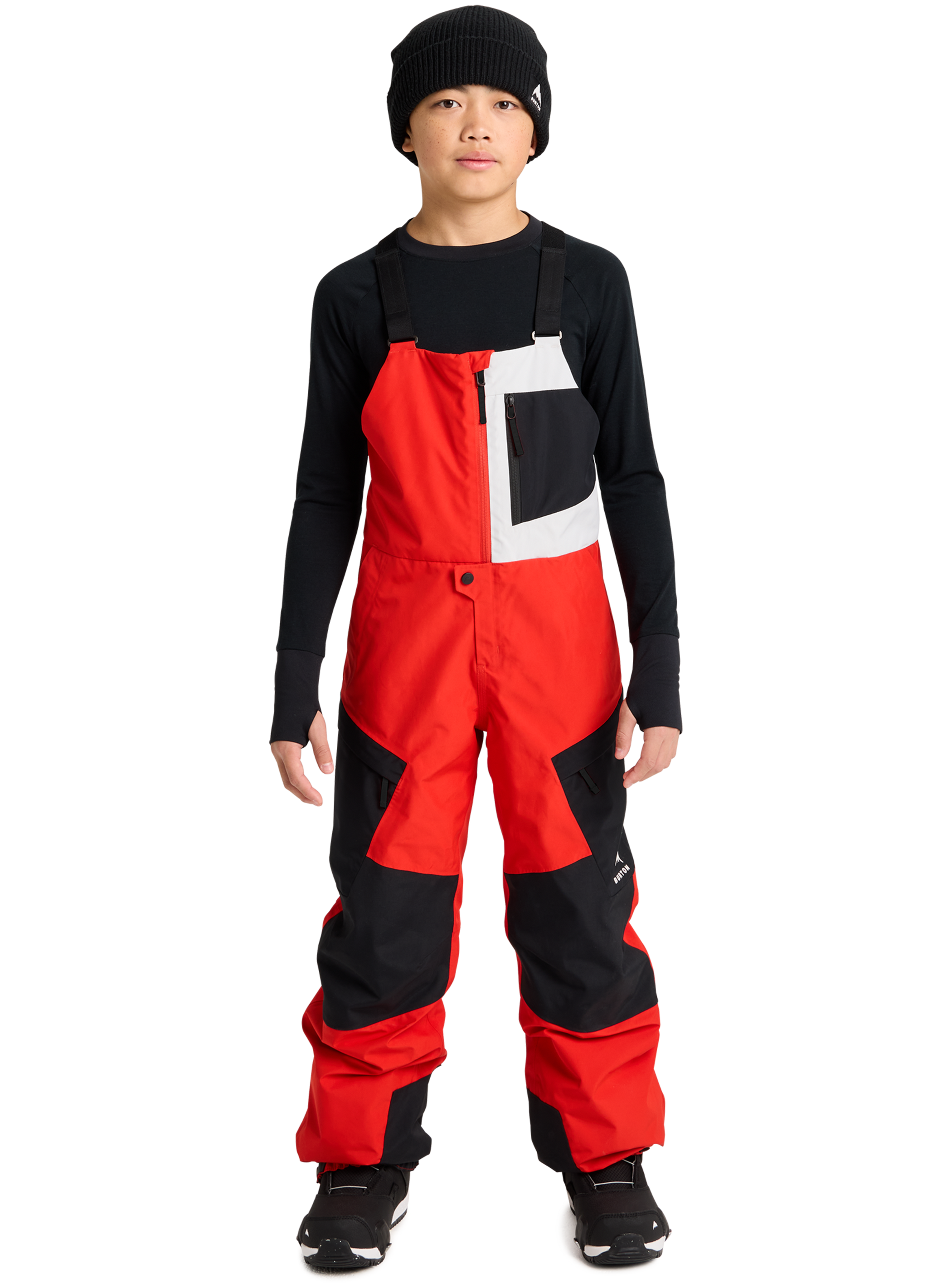 Product image of Kids' Burton Powline GORE-TEX 2L Bib Pants[Variant:Flame Scarlet / True Black]