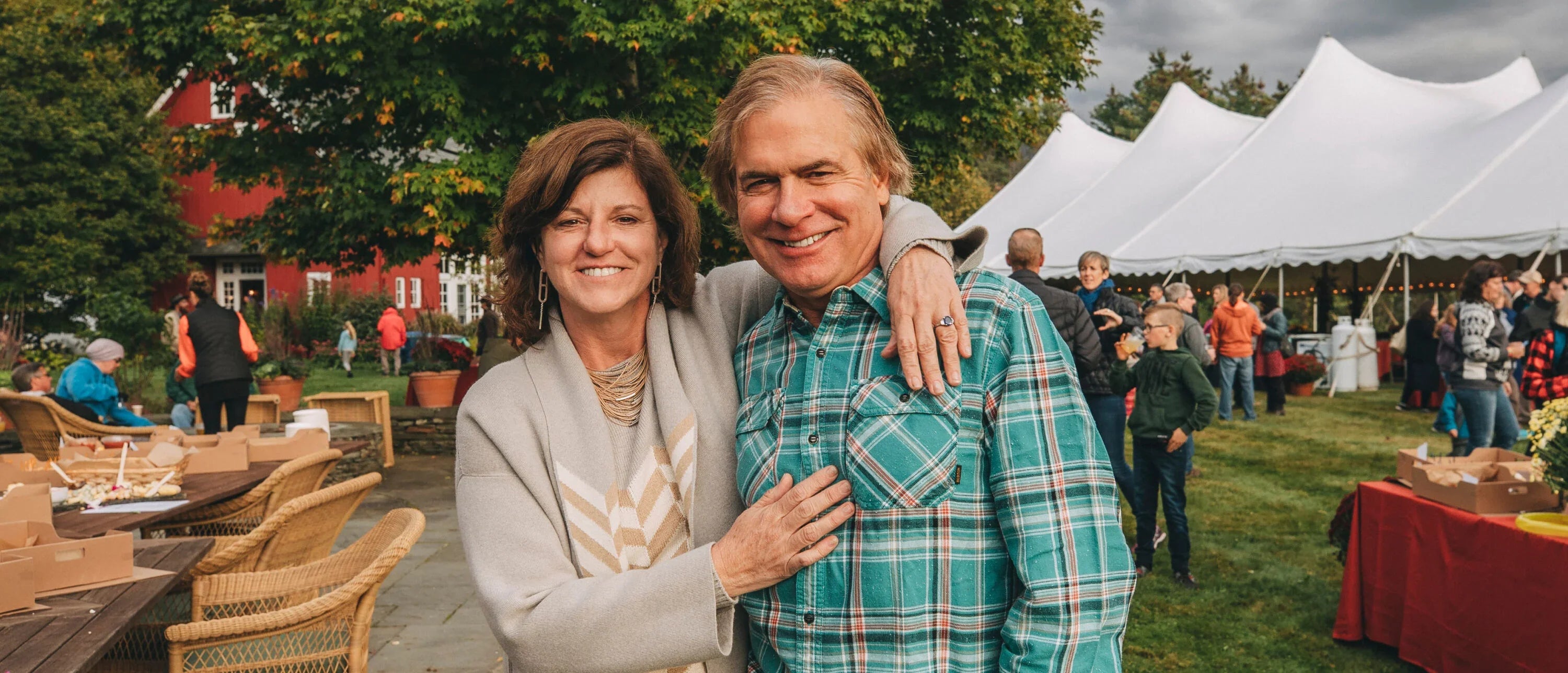 Jake and Donna Carpenter hosting a company party at their home in Stowe, VT