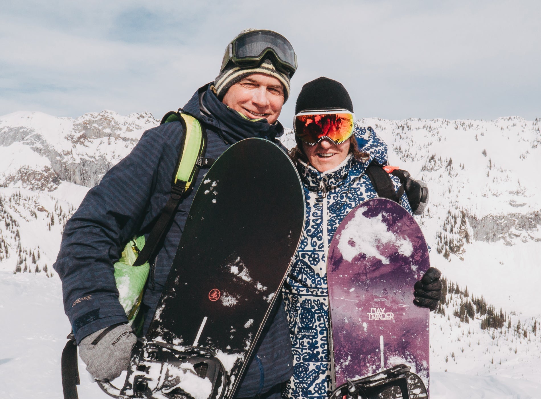 Jake and Donna Carpenter on mountain posing for a photo