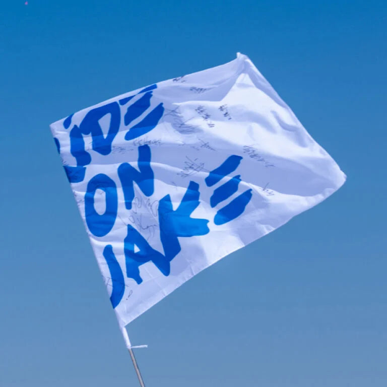 Ride on Jake Flag waving in the sky