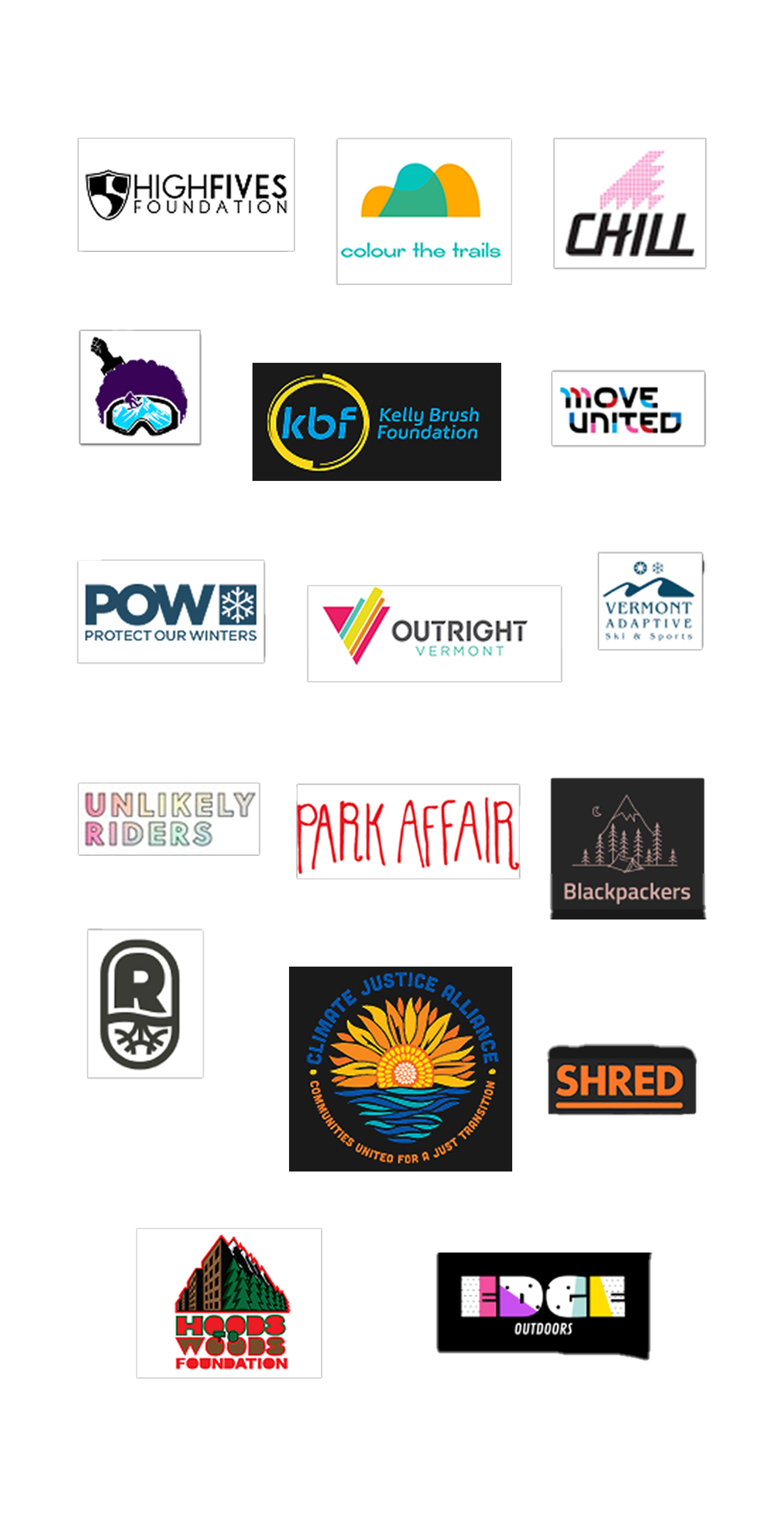 Logos of our various philanthropic partners