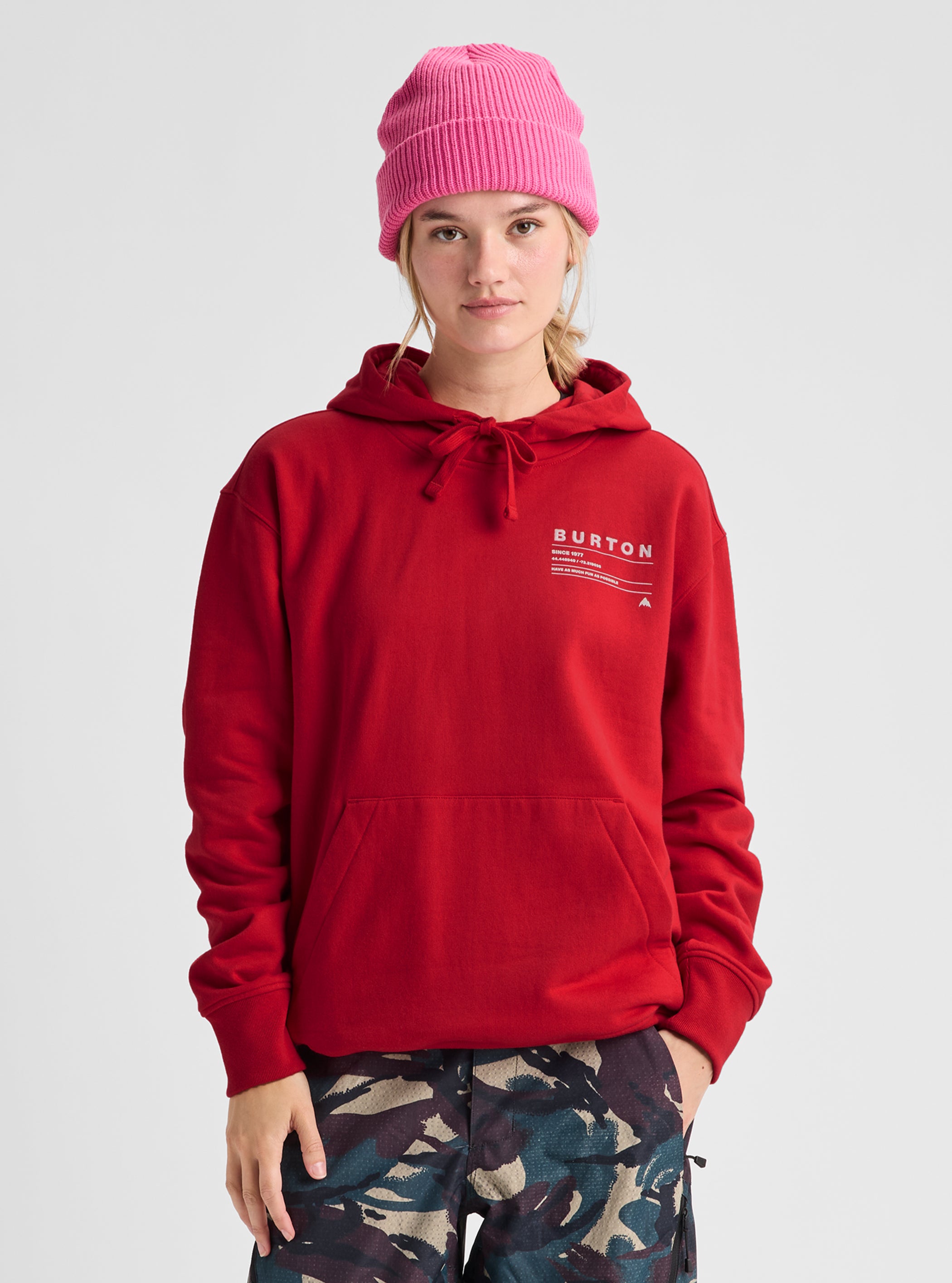 Product image of Burton Moretown Pullover Hoodie[Variant:Geranium Red]