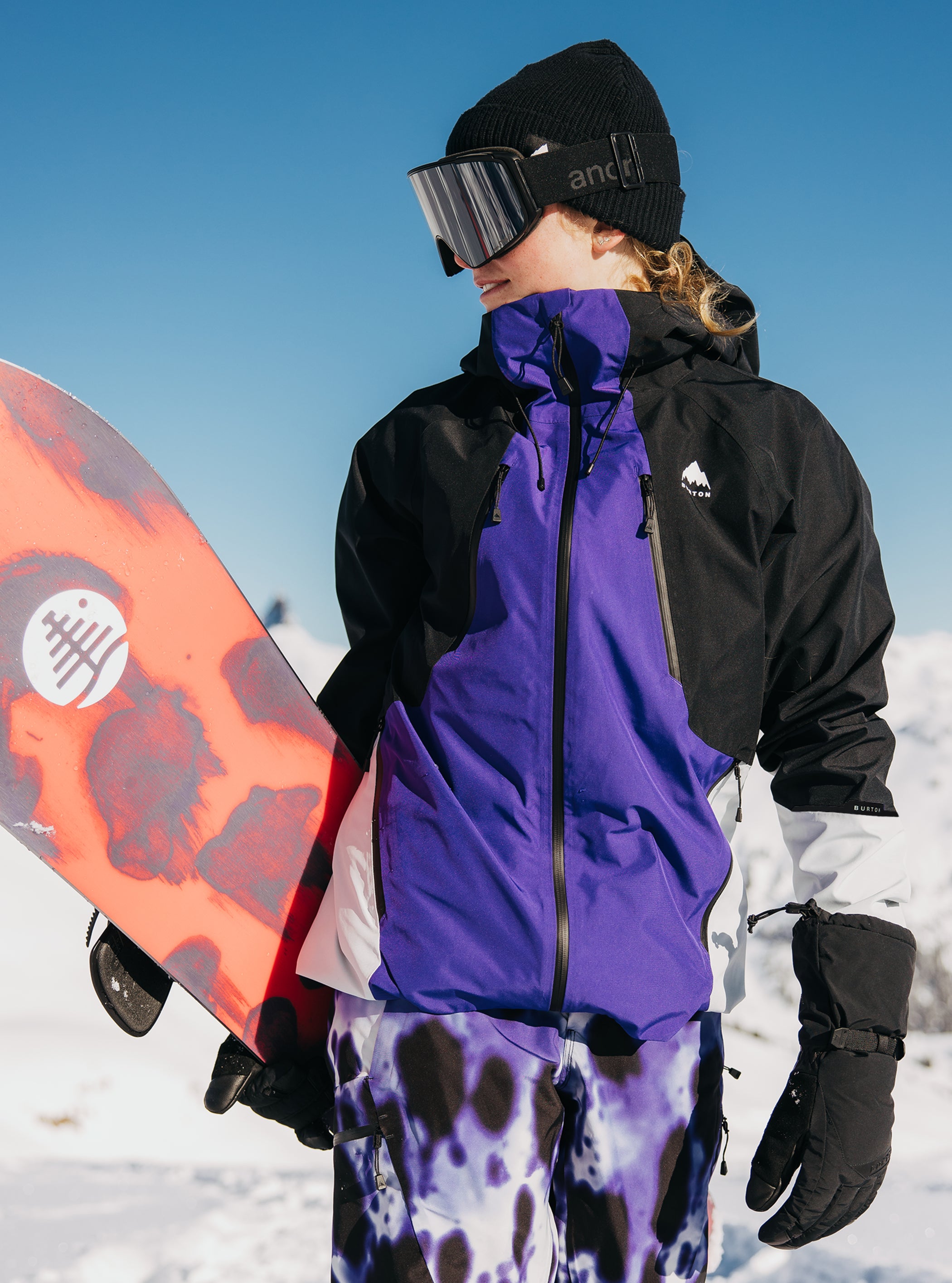 Product image of Women's Burton Reserve GORE-TEX 2L Jacket (Sample)[Variant:Prism Violet / True Black / Gray Cloud]