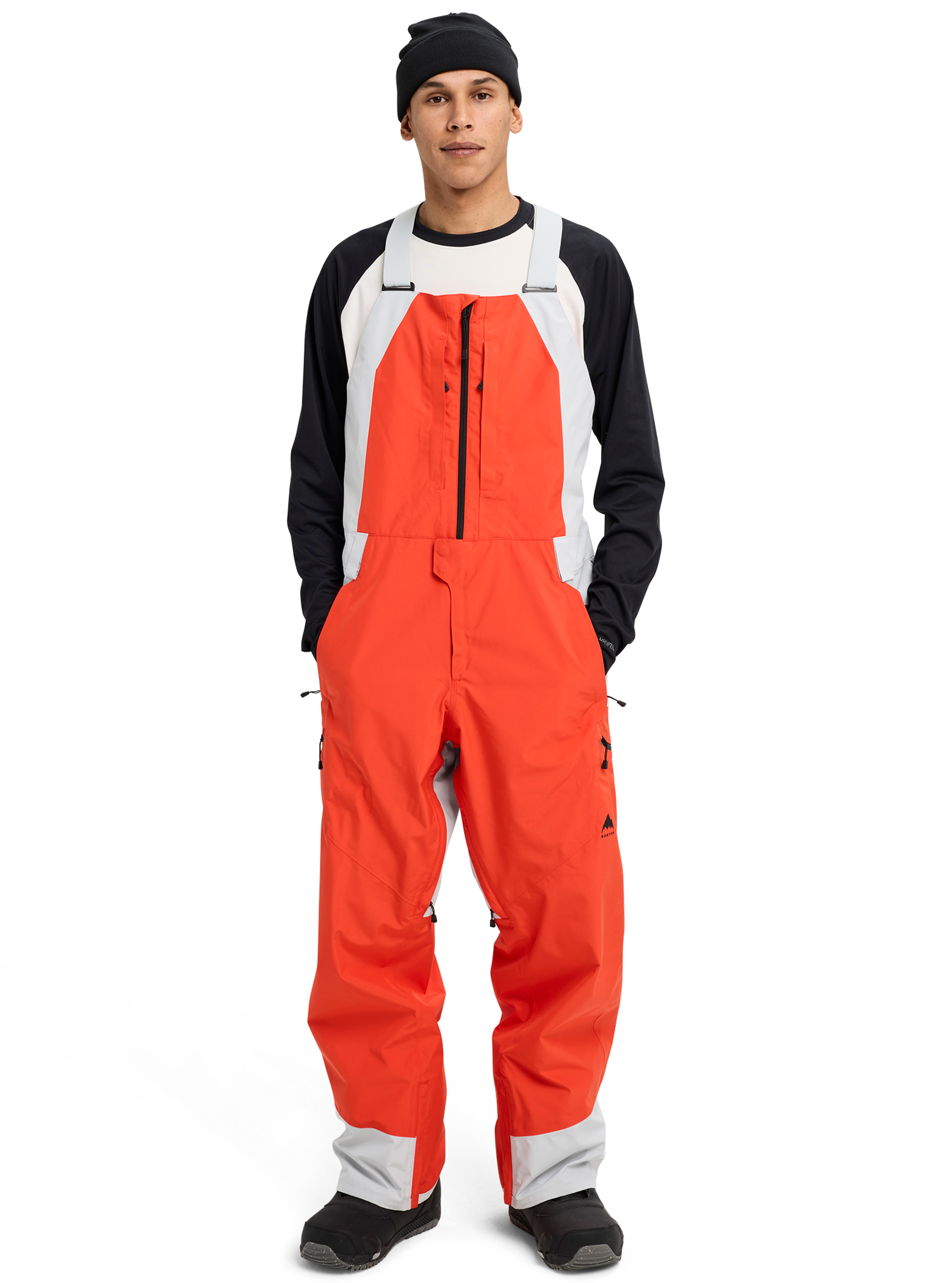 Product image of Men's Burton Reserve GORE-TEX 2L Bibs (Sample)[Variant:Fiesta Red / Gray Cloud]