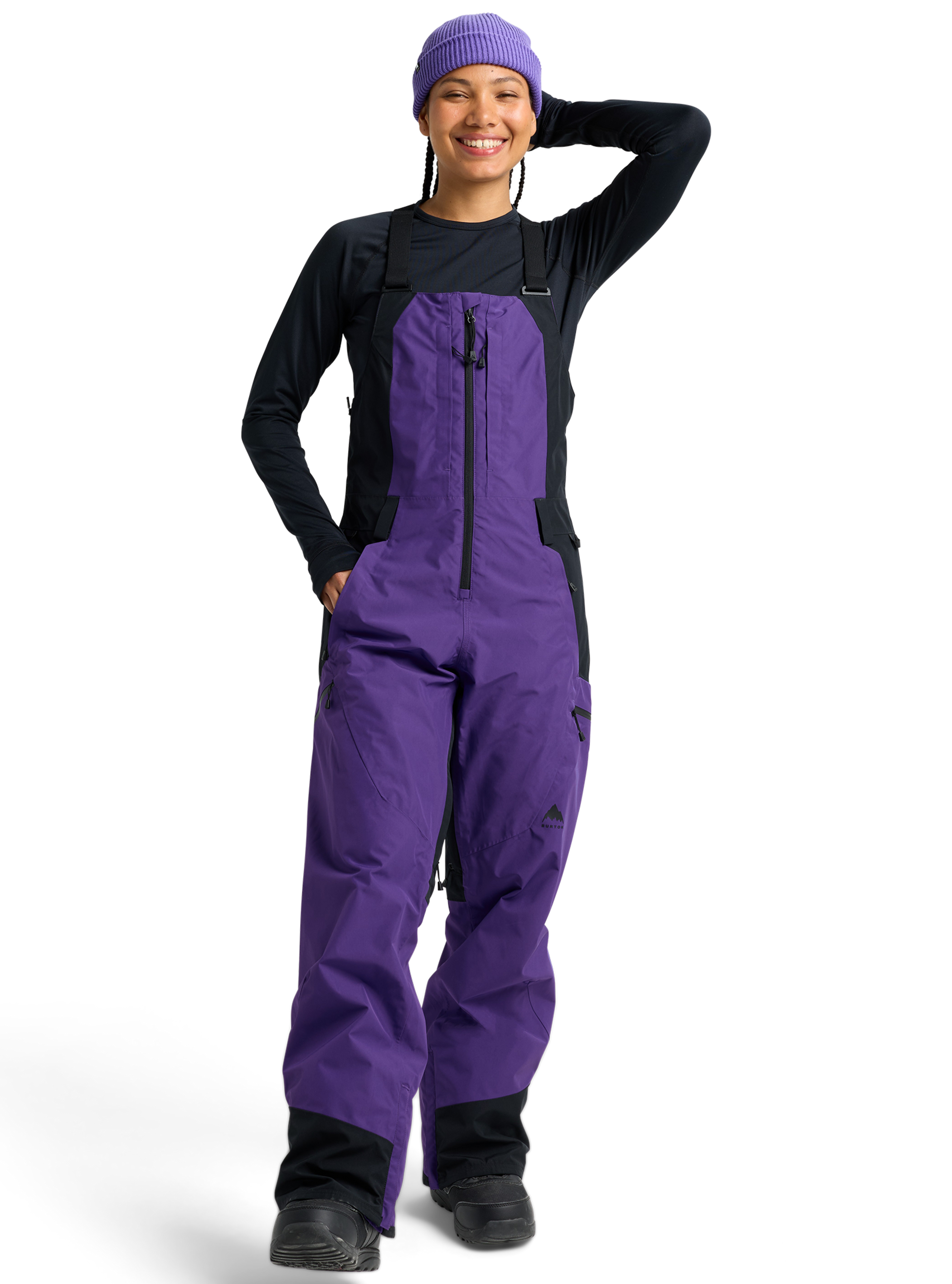 Product image of Women's Burton Reserve GORE-TEX 2L Bib Pants[Variant:Prism Violet / True Black]