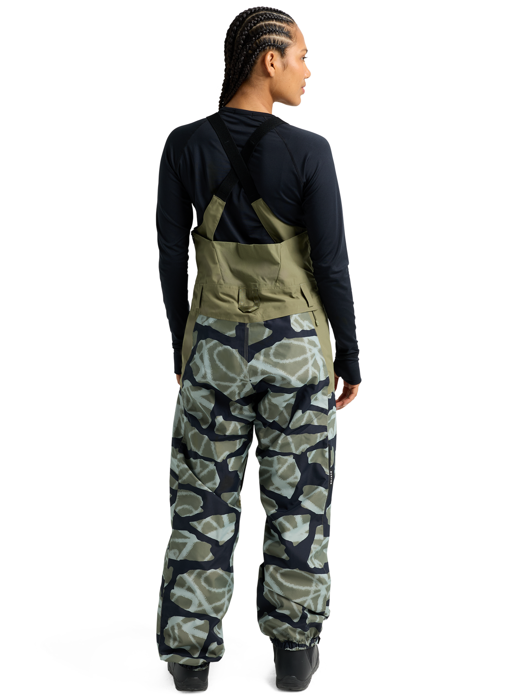 Product image of Women's Burton Reserve 2L Bib Pants (Sample)[Variant:Graffiti Camo / Forest Moss]