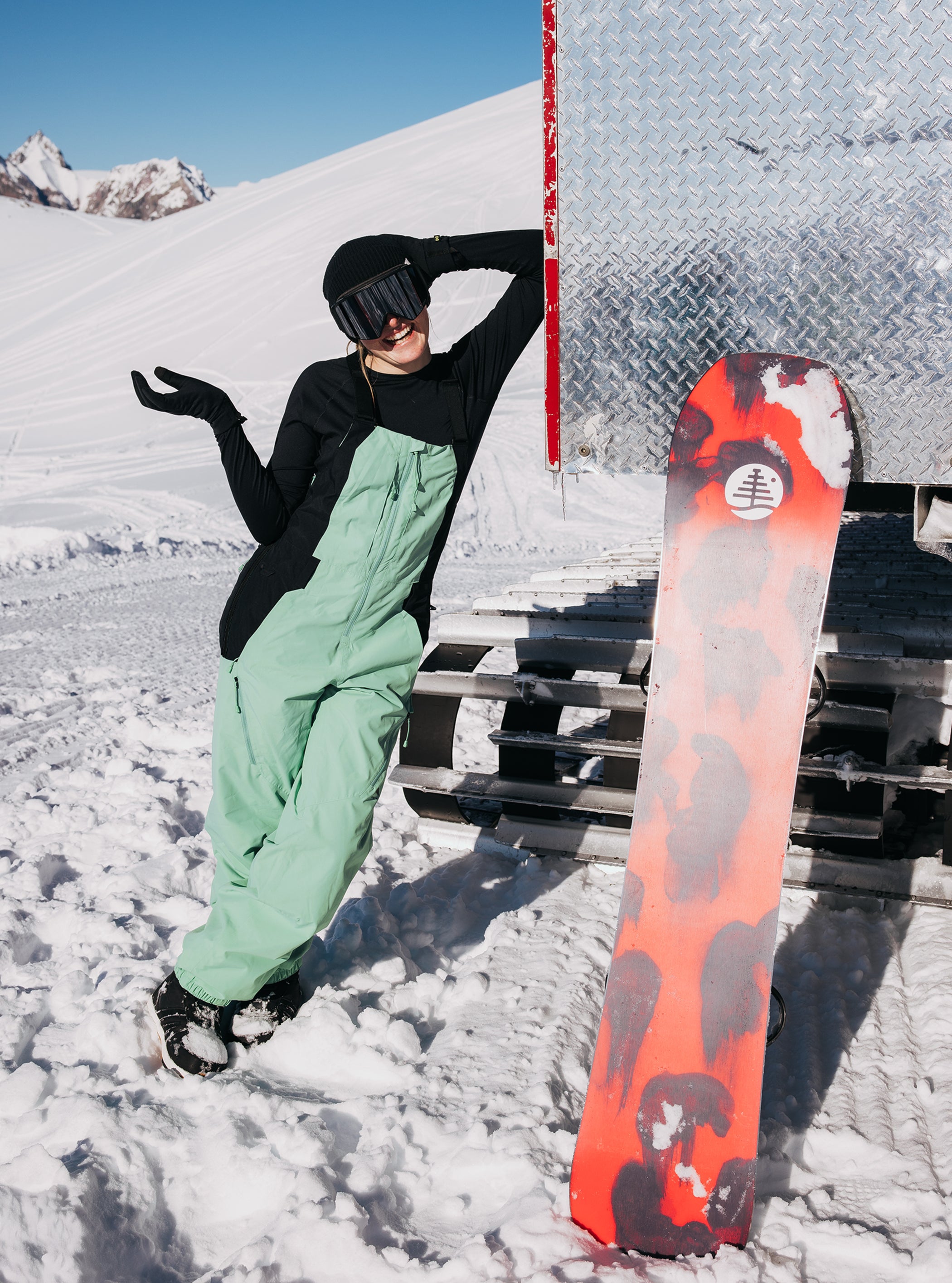 Product image of Women's Burton Reserve 2L Bib Pants (Sample)[Variant:Soft Sage / True Black]