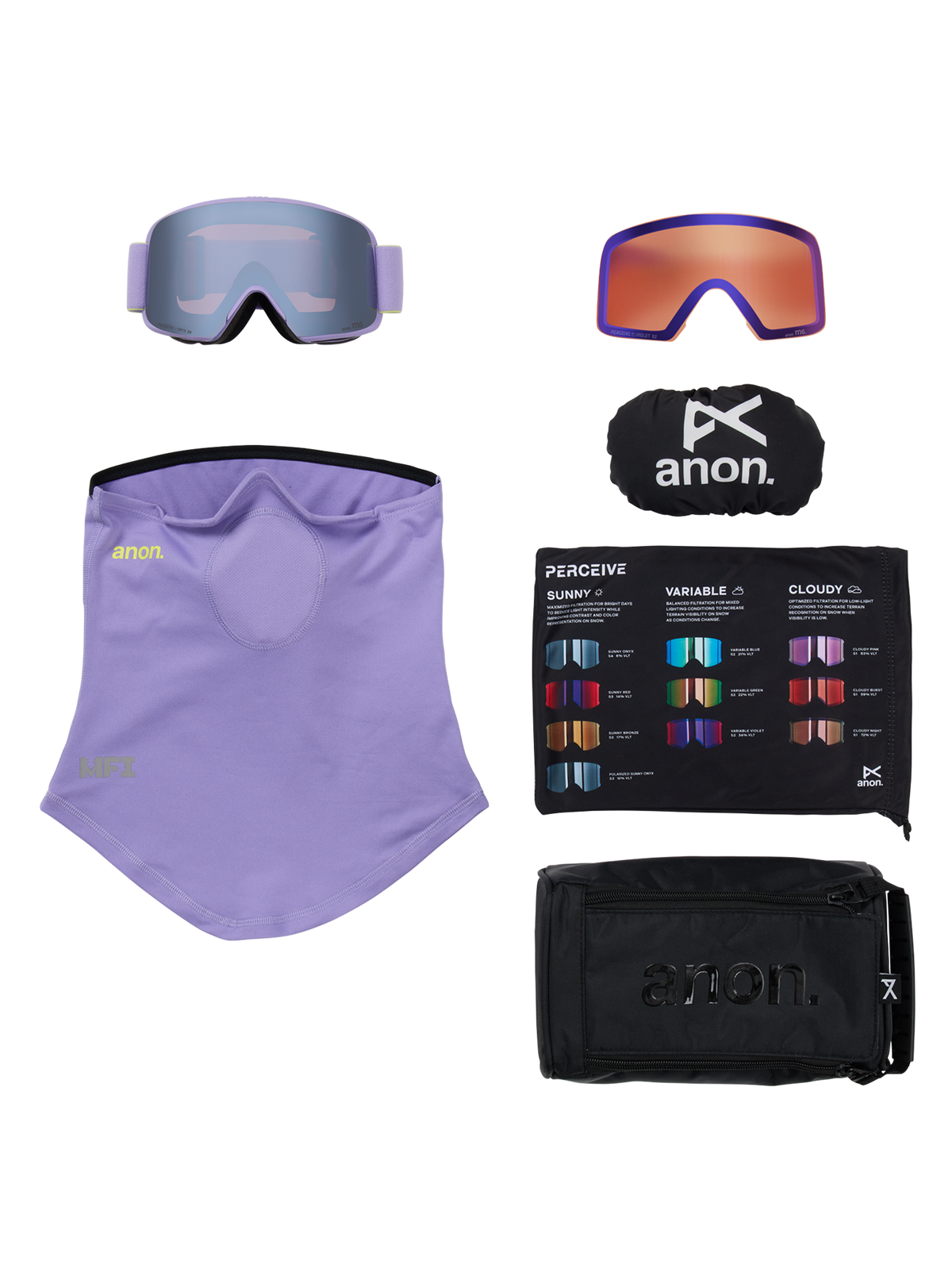 【サンプル】Anon M6 ゴーグル + ボーナスレンズ + MFI®フェイスマスク