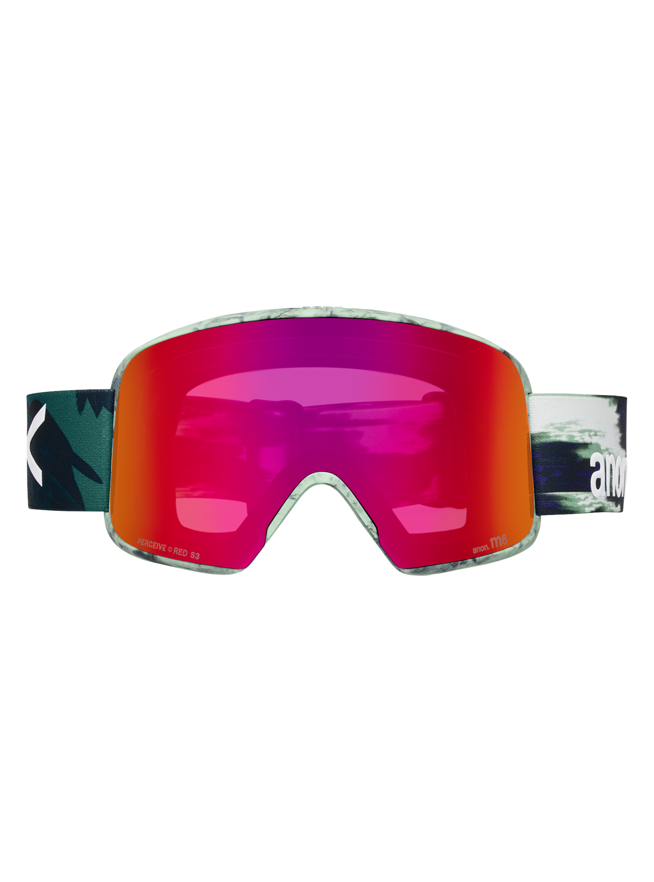 Product image of Anon M6 Goggles (Sample)[Variant:Frame: Family Tree, Perceive Sunny Red (14% / S3), Spare Lens: Perceive Cloudy Burst (59% / S1)]