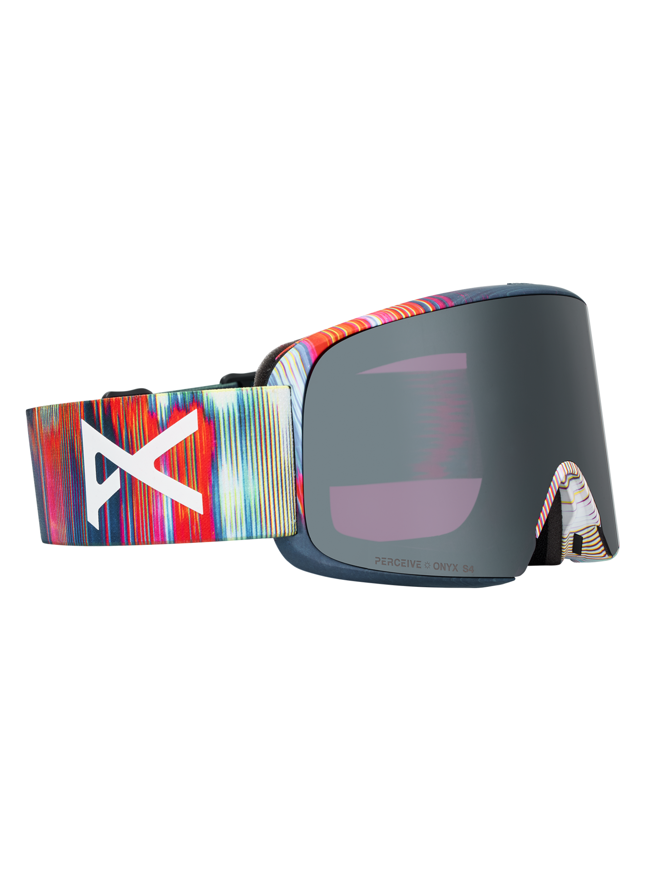 Product image of Anon M6 Goggles[Variant:Frame: Glitch Lines, Lens: Perceive Sunny Onyx (6% / S4), Spare Lens: Perceive Variable Violet (34% / S2)]