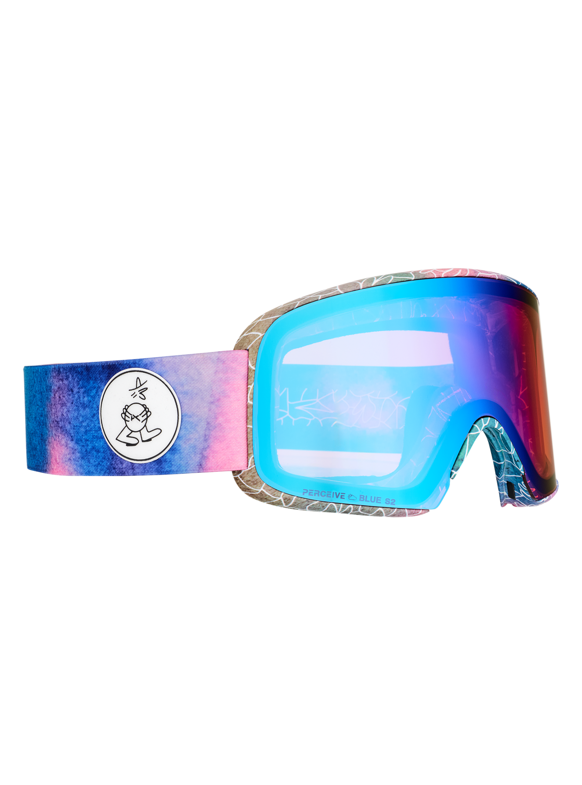 Product image of Anon M6 Goggles + Bonus Lens + MFI® Face Mask[Variant:Frame: LB Watercolor, Lens: Perceive Variable Blue (21% / S2), Spare Lens: Perceive Cloudy Pink (53% / S1)]