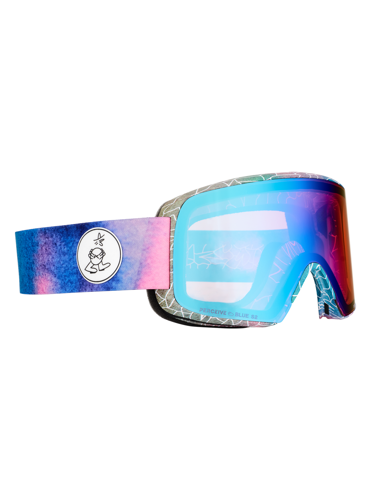 Product image of Anon M6S Goggles + Bonus Lens + MFI® Face Mask[Variant:Frame: LB Watercolor, Lens: Perceive Variable Blue (21% / S2), Spare Lens: Perceive Cloudy Pink (53% / S1)]