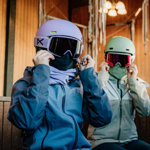 People modeling face masks