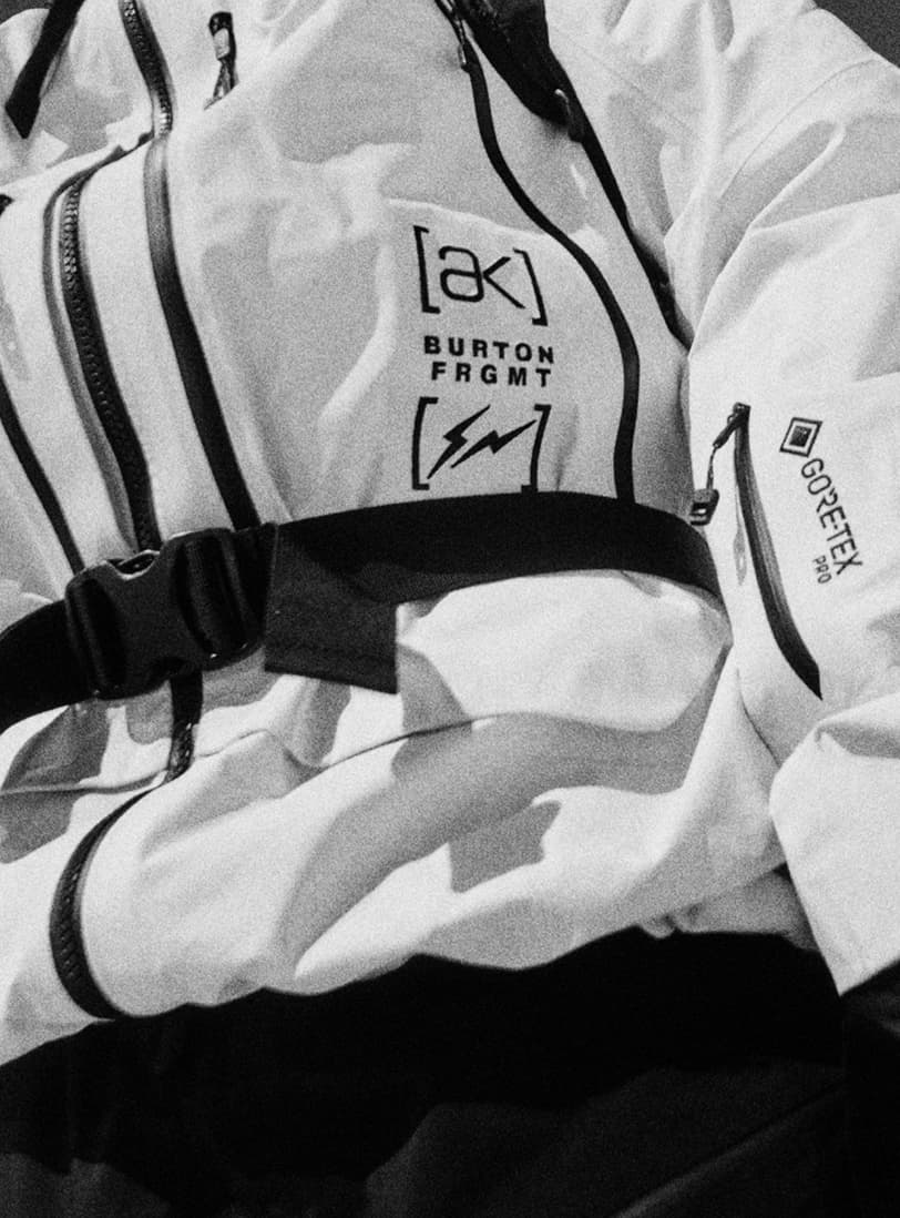 Close-up of a white Burton Fragment jacket