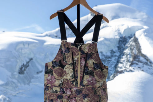 Photo of Mine 77 bibs with mountain backdrop