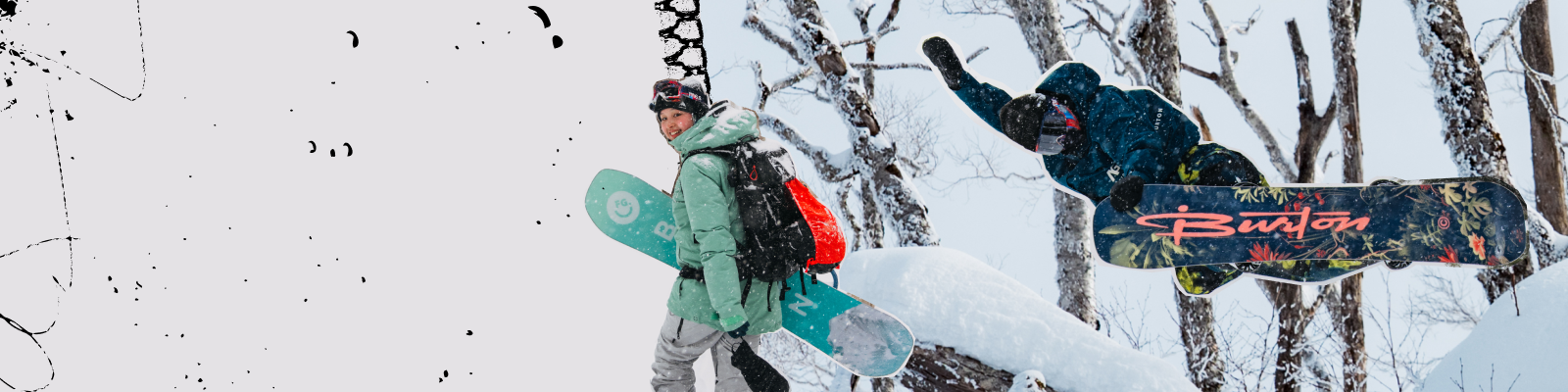 Snowboarding collage