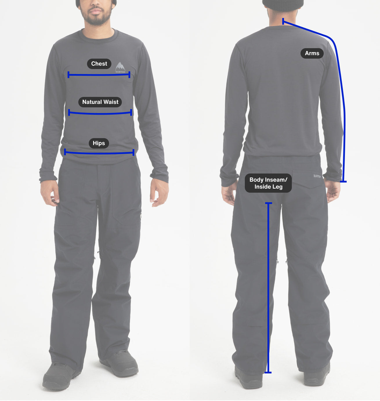 Burton Men's Outerwear and Apparel How To Measure