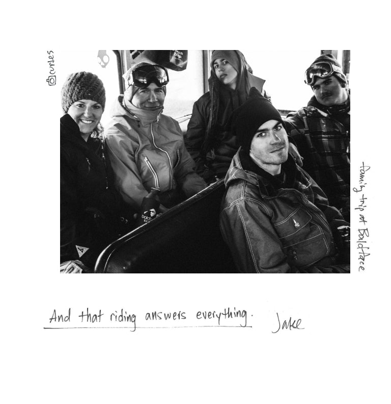 Carpenter Family in a snowcat on a family trip to Baldface