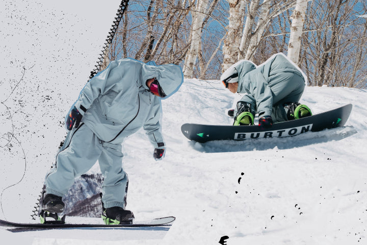 image collage of snowboarders