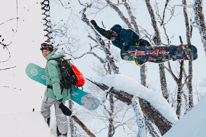 Image collage of snowboarders 